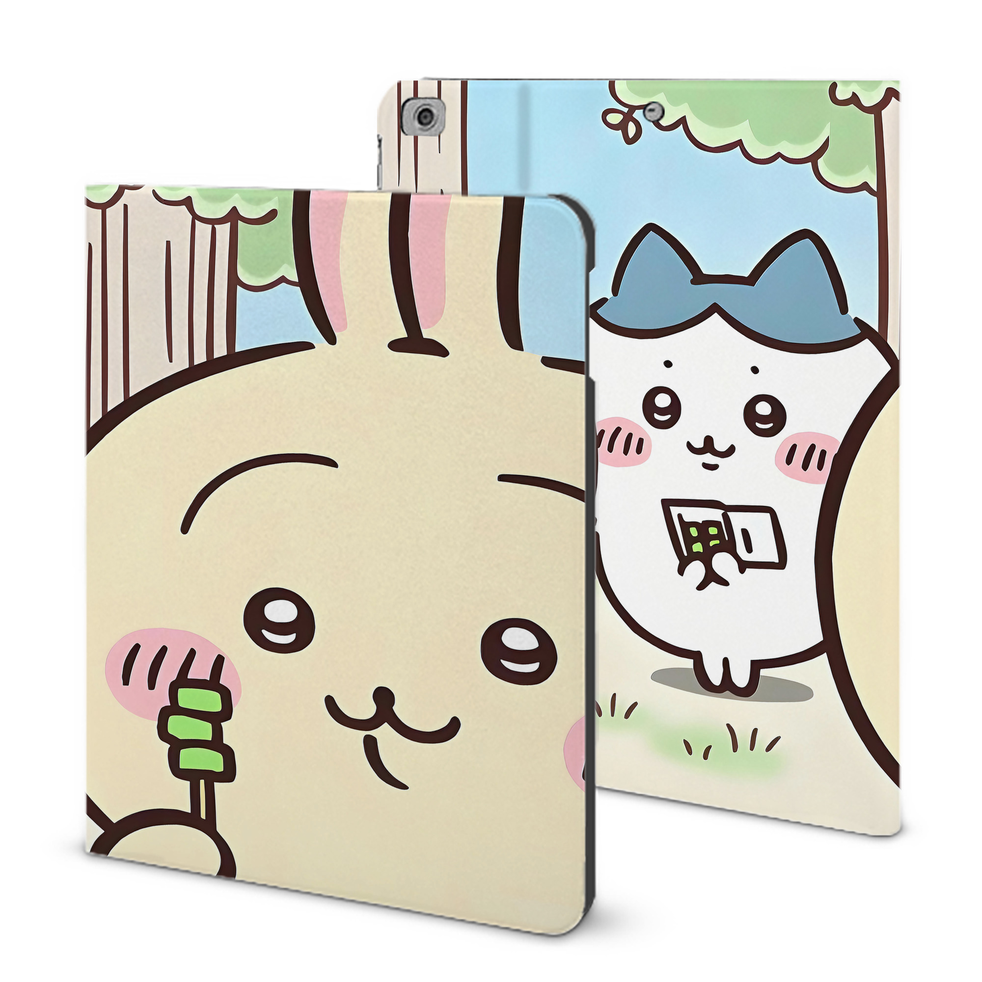 （画像用） ちいかわ Chii-kawa IPad ケース ブック型 PUレザー TPU 耐衝撃 軽量 薄型 ペン収納なし 全面保護 IPad 各モデル対応